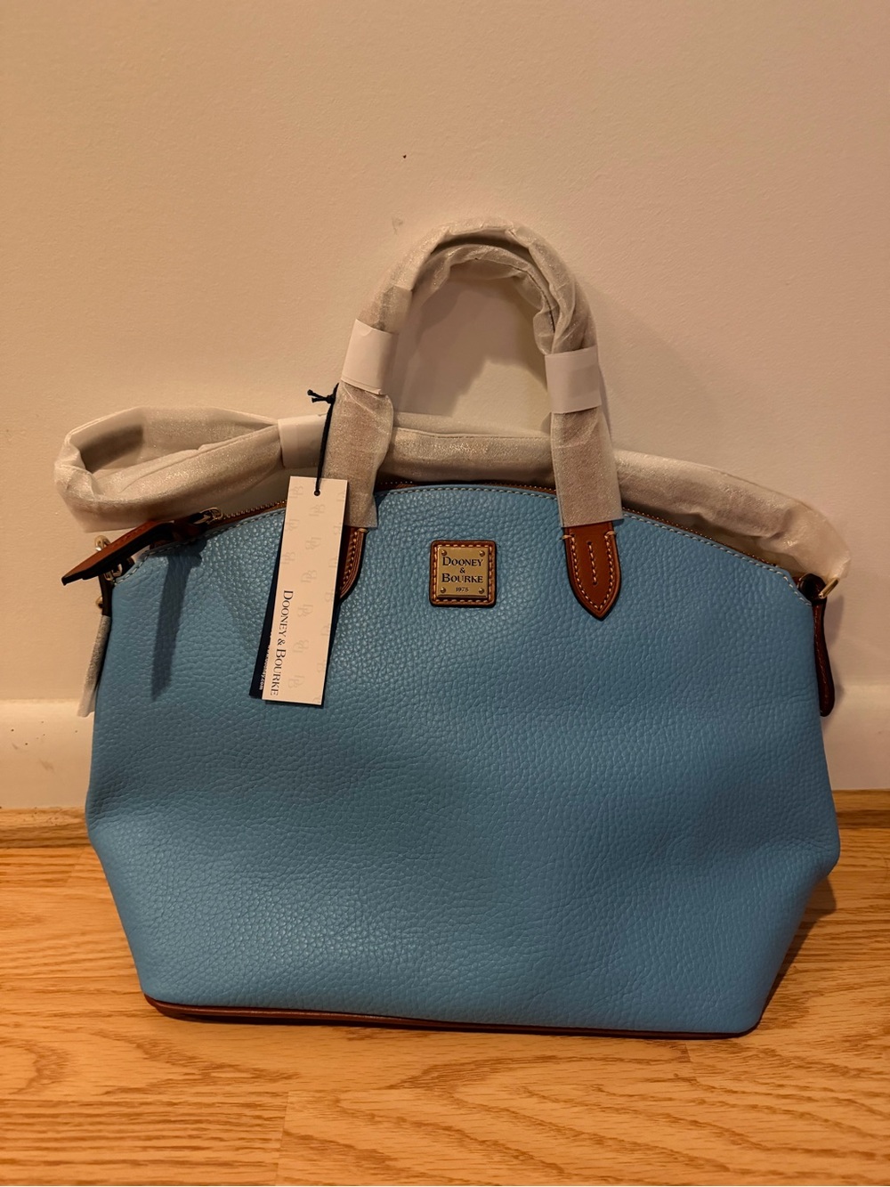 Dooney & Bourke Sky Blue Pebble Leather Satchel BRAND NEW